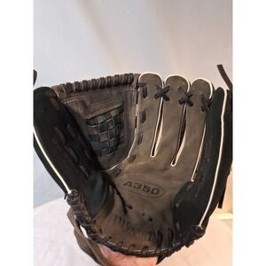 WILSON Black MLB Baseball Glove Genuine Leather A350 12 1/2"  LEFT